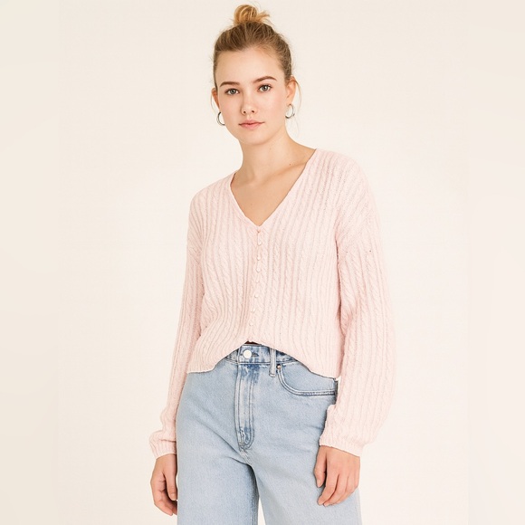 Pink cotton cottagecore sweater - Picture 1 of 10